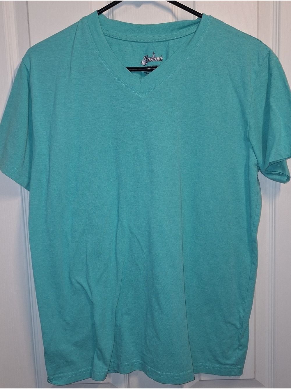 Garland V-Neck Short Sleeve Tee Large Light Green Teal